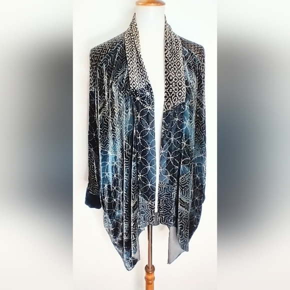 JOHNNY WAS RAYON SILK BLEND KIMONO STYLE JACKET - Picture 4 of 11